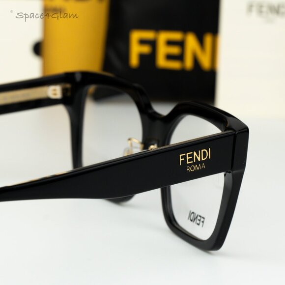 Fendi Women Eyeglasses Black Demo Square FE50085F FENDI ROMA 001 NEW AUTHENTIC - Picture 5 of 8